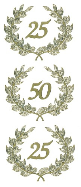 Sticker Jubiläum 25 u. 50 - gold