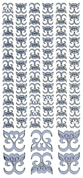 Sticker Angelika Wagner Nr. 5 - silber   1 Bogen 10x23 cm