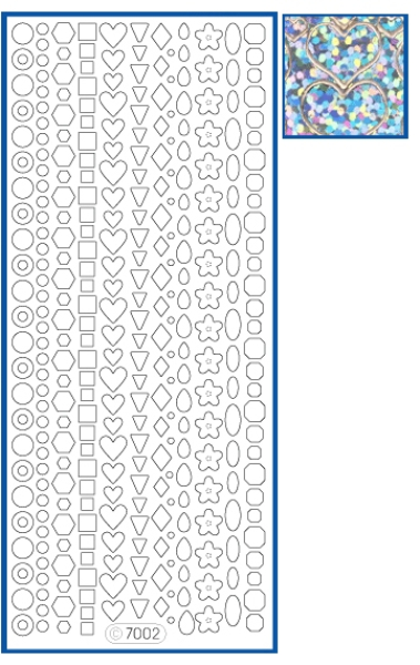 Sticker diverse geometrische Motive - hologramm silber