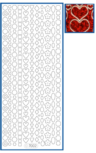 Sticker diverse geometrische Motive - hologramm rot