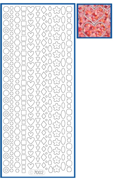 Sticker diverse geometrische Motive - hologramm rosa