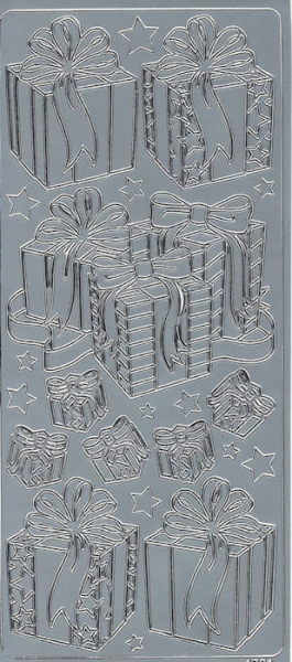 Sticker Geschenke - silber