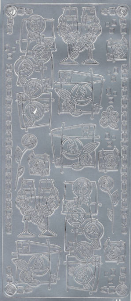 Sticker Hochzeit - silber