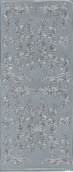 Sticker Trauben Ecken und Linien - silber