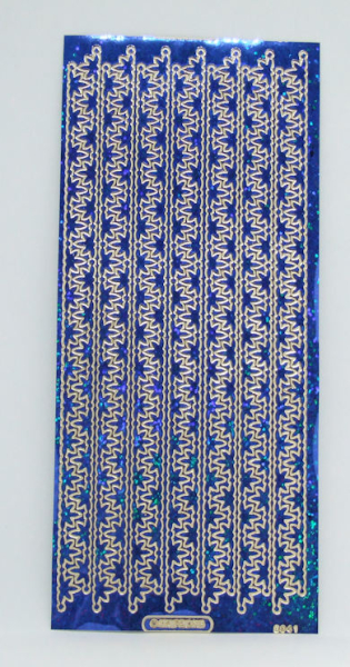 Sticker Zierrand - hologramm blau/gold
