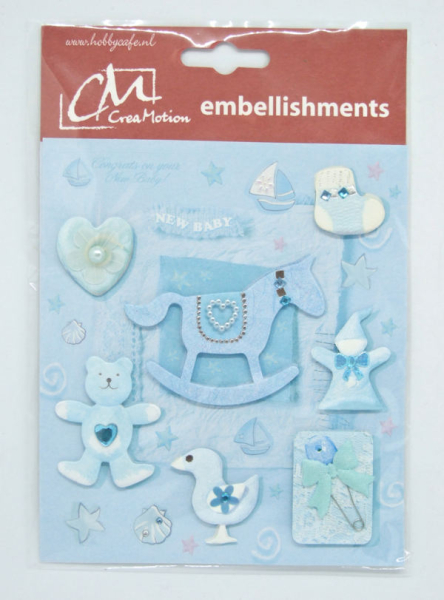 3D-Sticker / Embellishments Baby boy - selbstklebend
