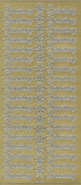 Sticker Einladung - gold