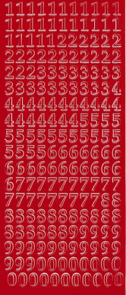 Sticker Zahlen groß - rot