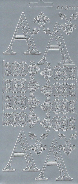 Sticker Buchstabe 'A' - silber