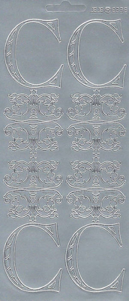 Sticker Buchstabe 'C' - silber