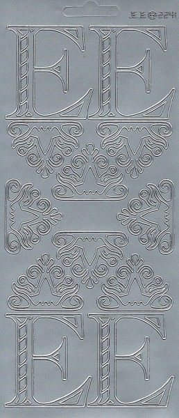 Sticker Buchstabe 'E' - silber