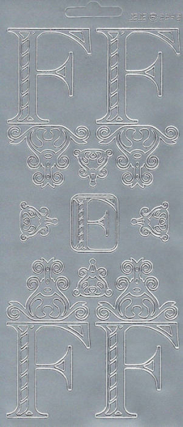 Sticker Buchstabe 'F' - silber