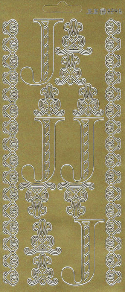 Sticker Buchstabe 'J' - gold