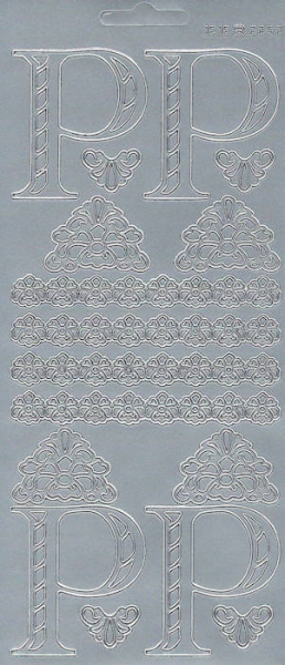 Sticker Buchstabe 'P' - silber