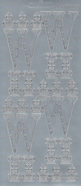 Sticker Buchstabe 'W' - silber