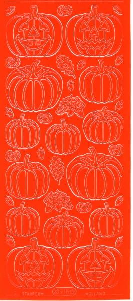 Sticker Kürbisse - 918 - orange - 1 Bogen 10x23cm