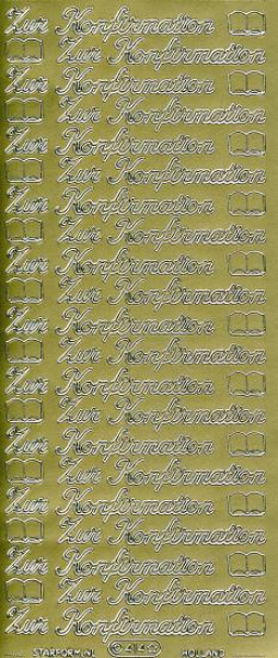 Sticker Zur Konfirmation - 414 - gold  1 Bogen 10x23cm