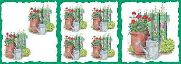 Decorpapier - Decor Vloei - Gießkanne mit Blumen