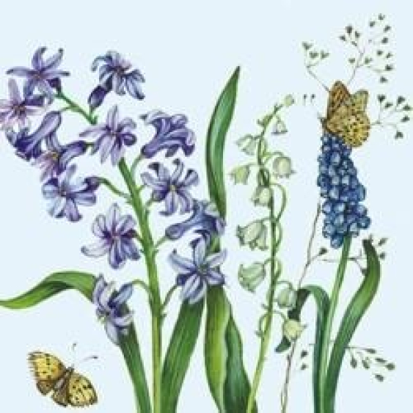 Serviette Hyazinthenwiese hellblau