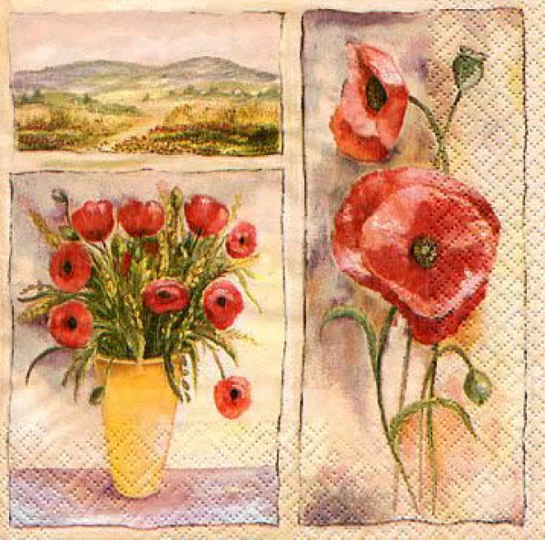 Serviette Poppy Field maize