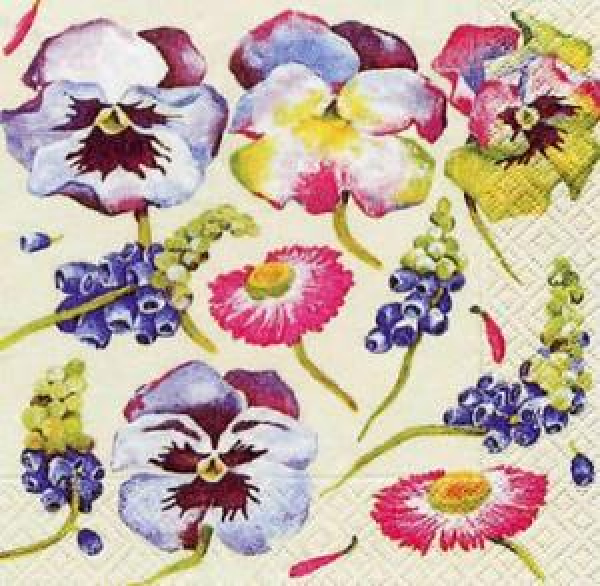 Serviette Frühlingsreigen, creme