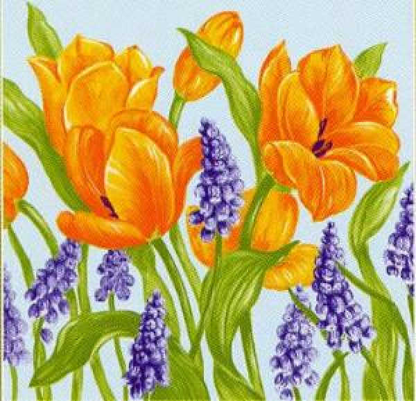 Serviette Tulpen & Hyazinthen