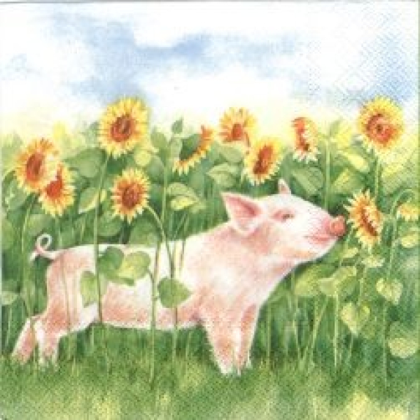 Serviette Nosy Piglet green