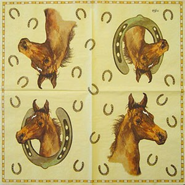 Serviette Horse creme