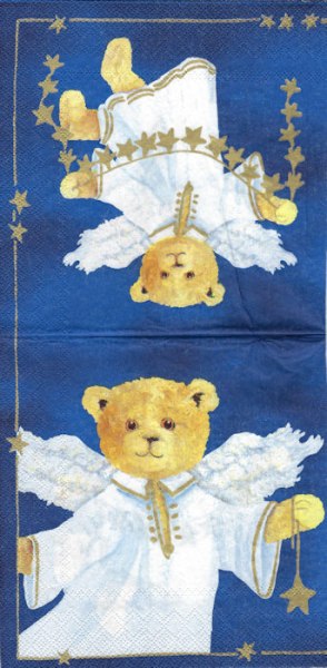 Serviette Engelbär blau