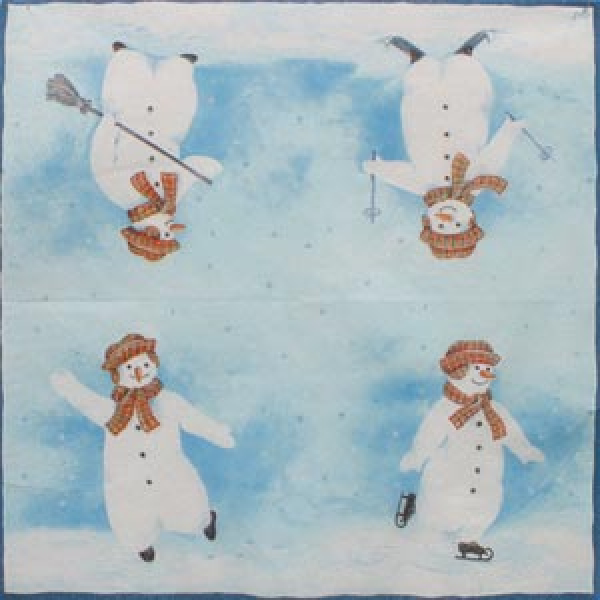 Servietten Snowman light blue