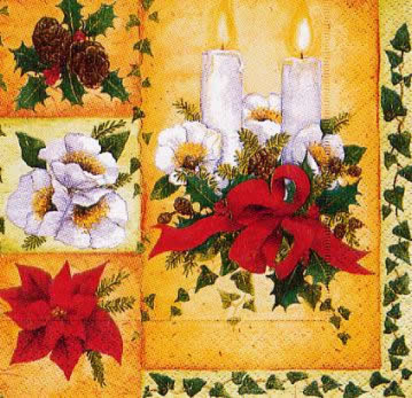 Servietten Xmas flowers