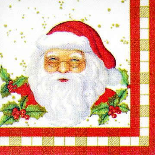 Servietten Santa Claus weiss