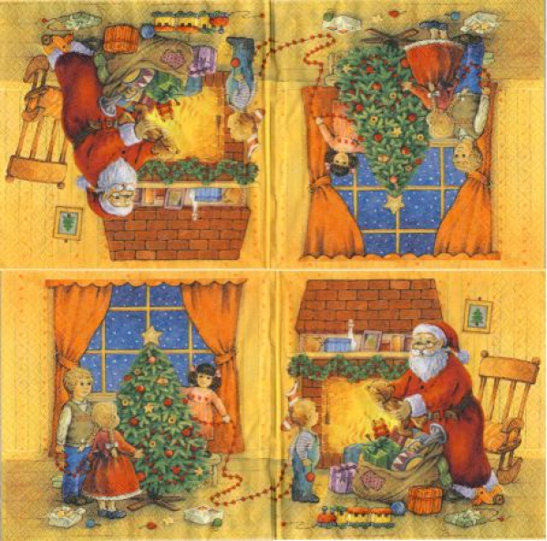 Serviette Holy Night with Santa