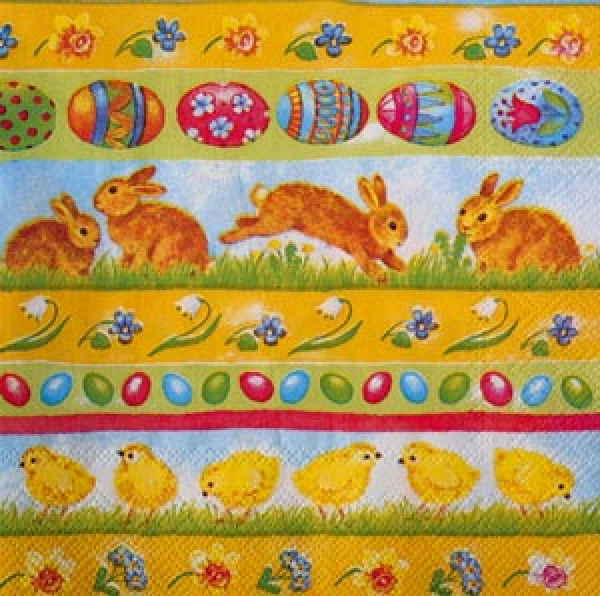 Servietten Easter Greetings yellow