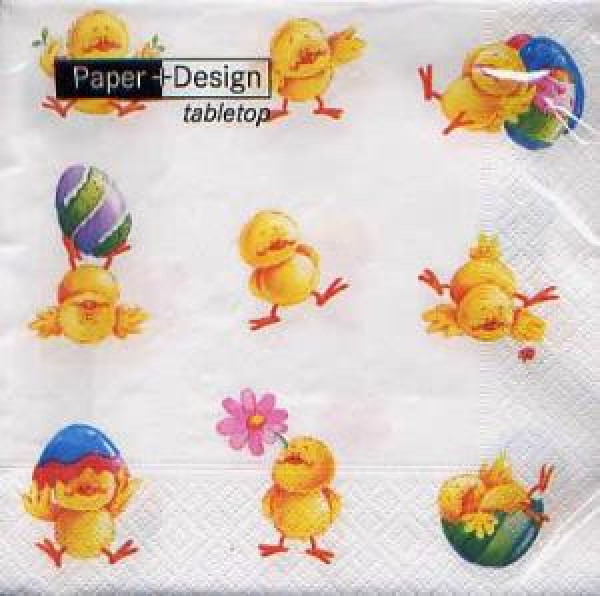 Servietten Chicks aerobic white