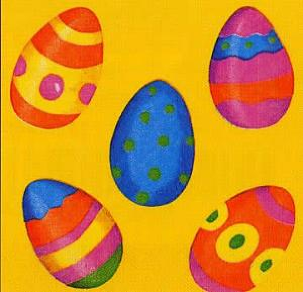 Servietten Eierquintett gelb