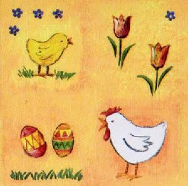 Servietten Oster-Mix orange