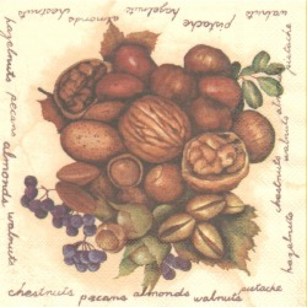 Serviette Walnuts creme
