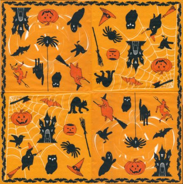 Serviette Trick or Treat orange