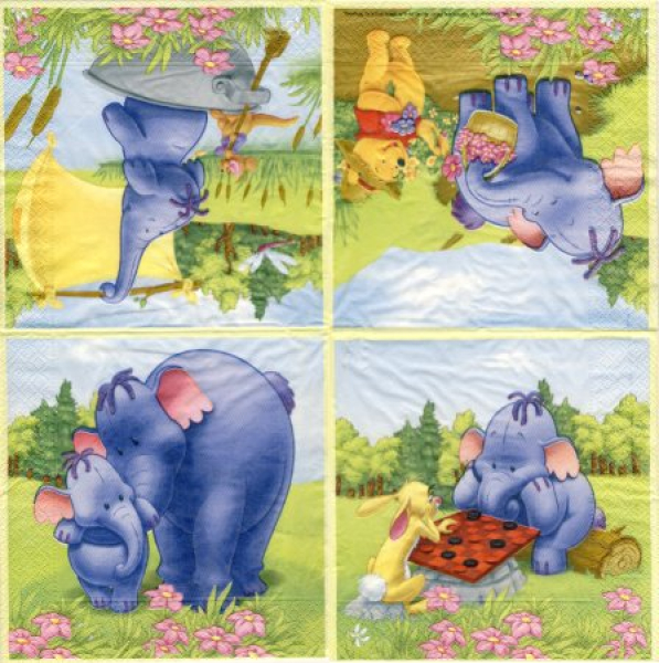 Serviette Winnie Puuh und Heffalump - 1 Stück