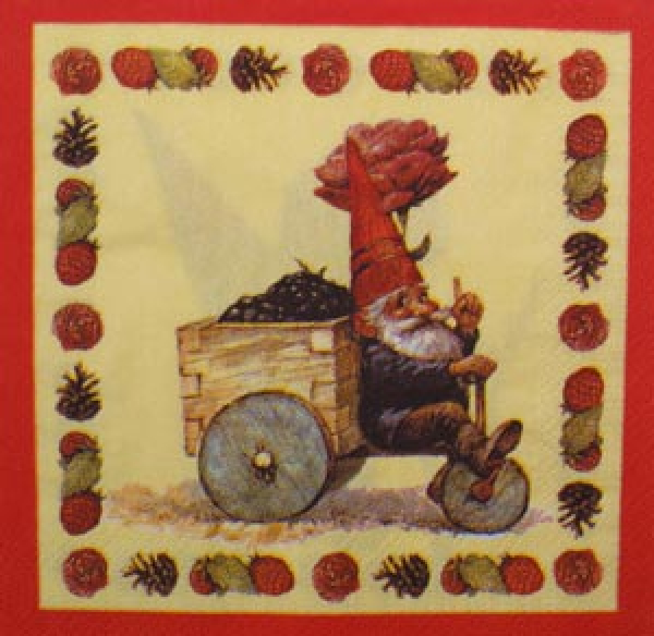 Servietten Zwerg mir Rose