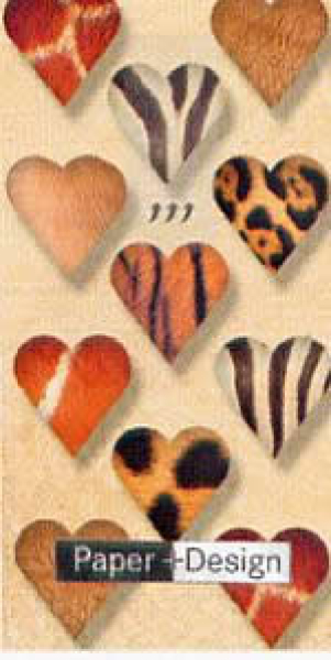 Taschentuch Safari hearts   1 Stück - 4-lagig
