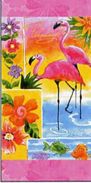 Taschentuch Flamingos   1 Stück - 4-lagig