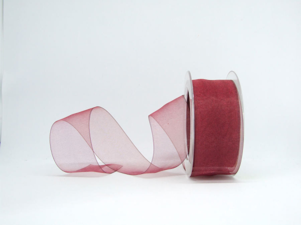 Organza 40mm - weinrot - 1 Meter