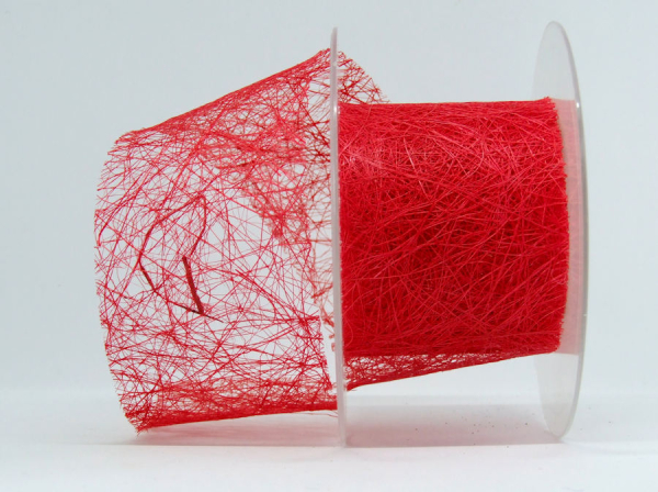 Sisalfaserband 60mm - rot - 1 Meter