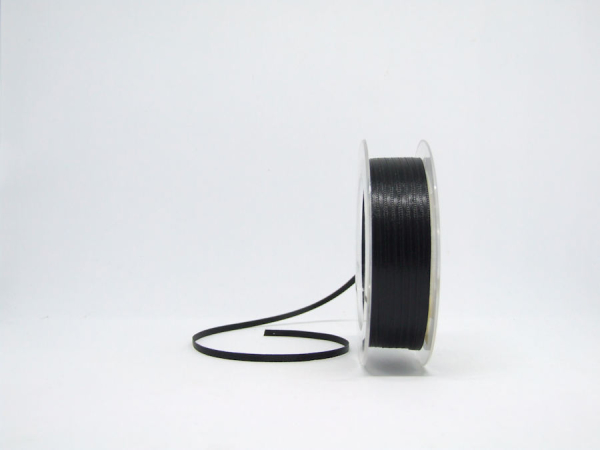 Doppelsatinband 3 mm - schwarz - 1 Meter