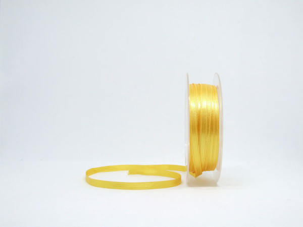 Doppelsatinband 6 mm - gelb - 1 Meter