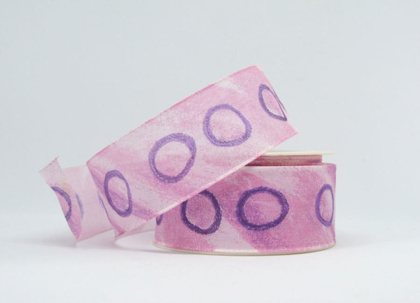 Dekoband Kreise - pink-rosa - 1 Meter