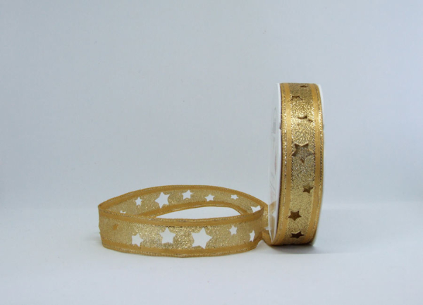 Cutout-Band Sterne gold - 1 Meter