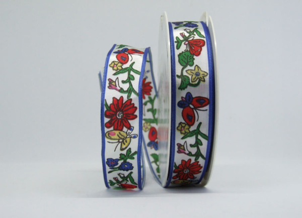 Floristenband Blumen und Schmetterlinge - 1 Meter
